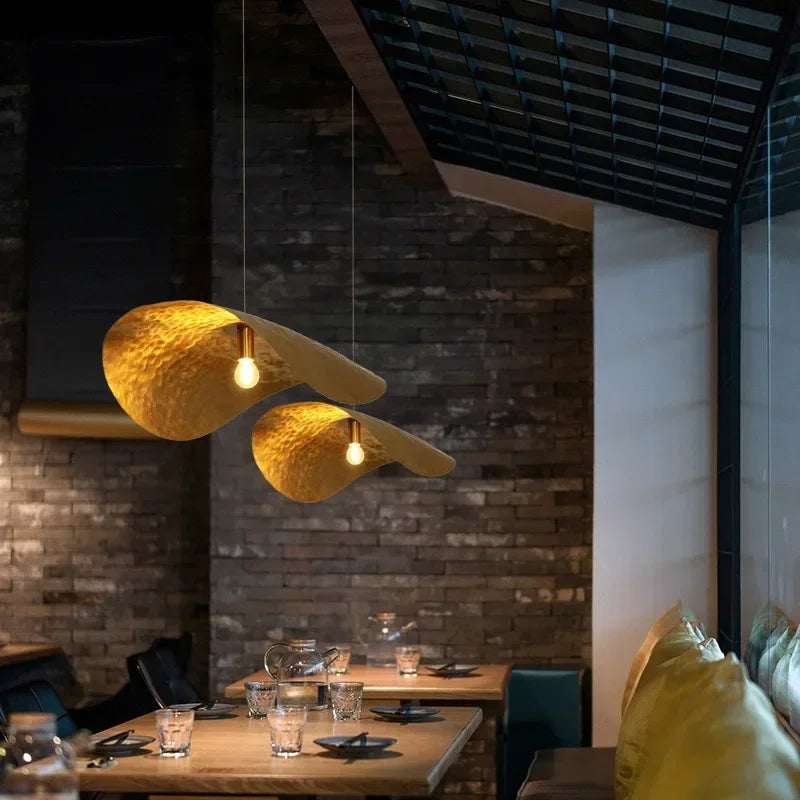 Gold Lotus Leaf Pendant Light - Modern LED Chandelier