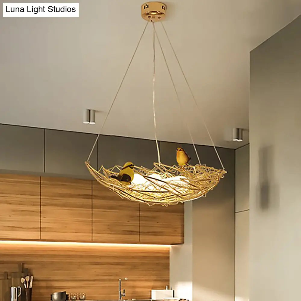 Lámpara de techo estilo art déco de metal dorado - Nest Lighting, 49,5/54,6 cm de ancho, 6/9 luces