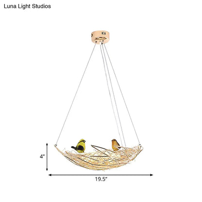 Lámpara de techo estilo art déco de metal dorado - Nest Lighting, 49,5/54,6 cm de ancho, 6/9 luces