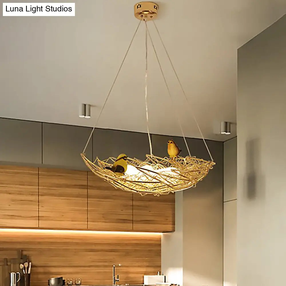 Lámpara de techo estilo art déco de metal dorado - Nest Lighting, 49,5/54,6 cm de ancho, 6/9 luces