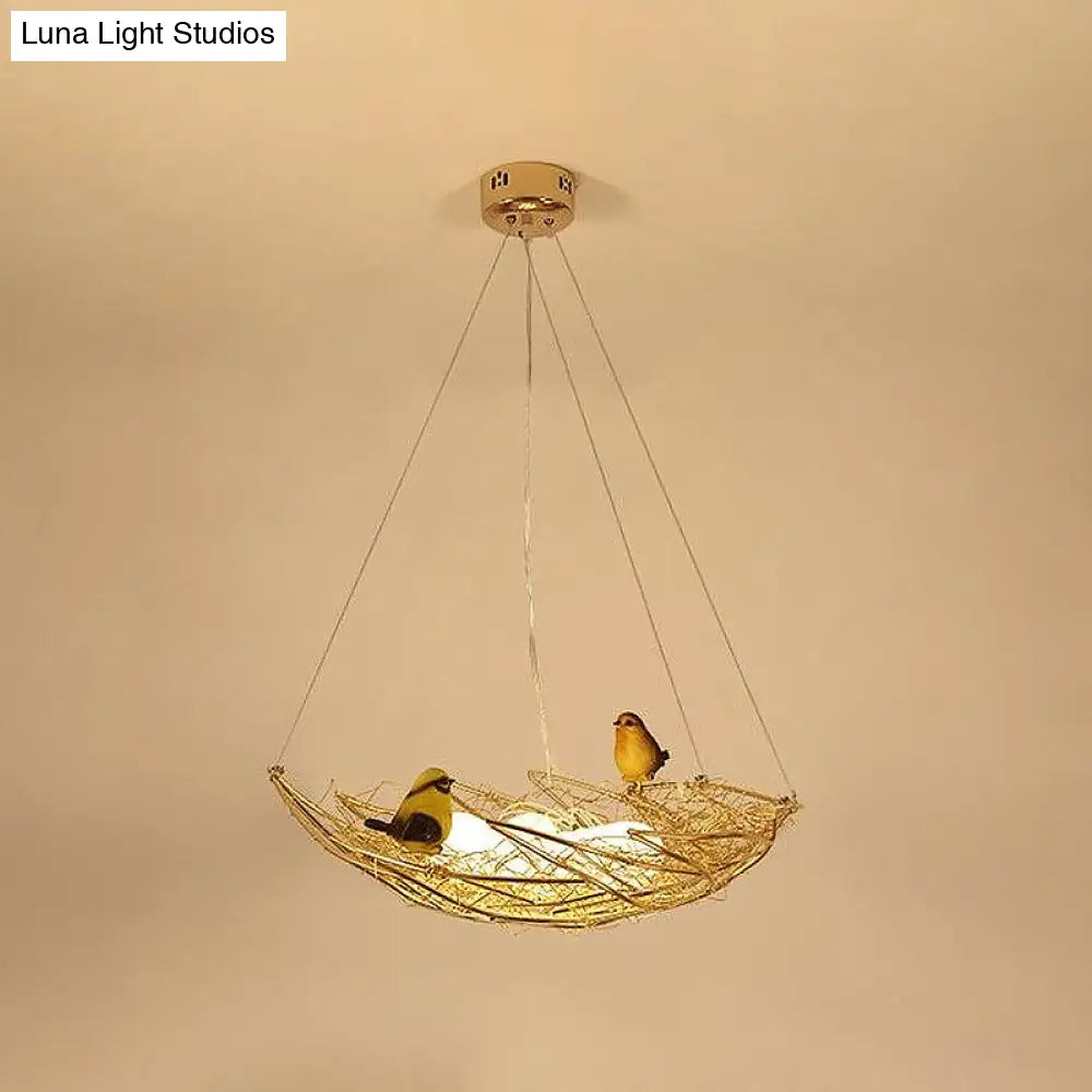 Lámpara de techo estilo art déco de metal dorado - Nest Lighting, 49,5/54,6 cm de ancho, 6/9 luces