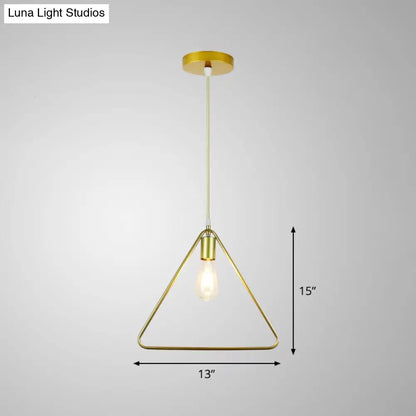 Gold Metal Cage Pendant Ceiling Light - Nordic Design, 1 Bulb, Dining Room Suspension