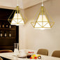 Gold Metal Cage Pendant Ceiling Light - Nordic Design, 1 Bulb, Dining Room Suspension