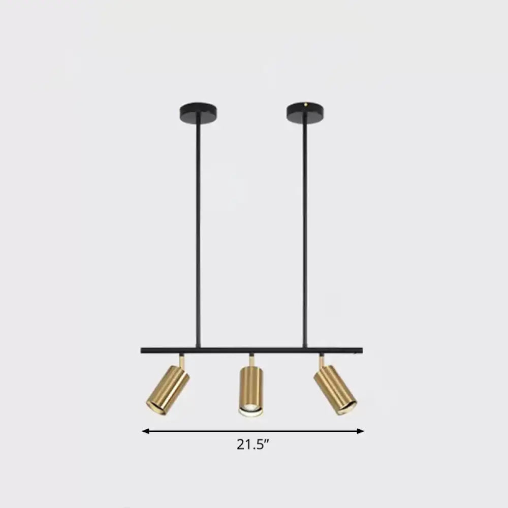 DecorBites™ Gold Metal Island Ceiling Light - Postmodern Electroplated Tube Spotlight for Dining Room