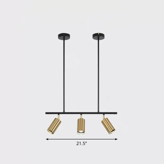 DecorBites™ Gold Metal Island Ceiling Light - Postmodern Electroplated Tube Spotlight for Dining Room