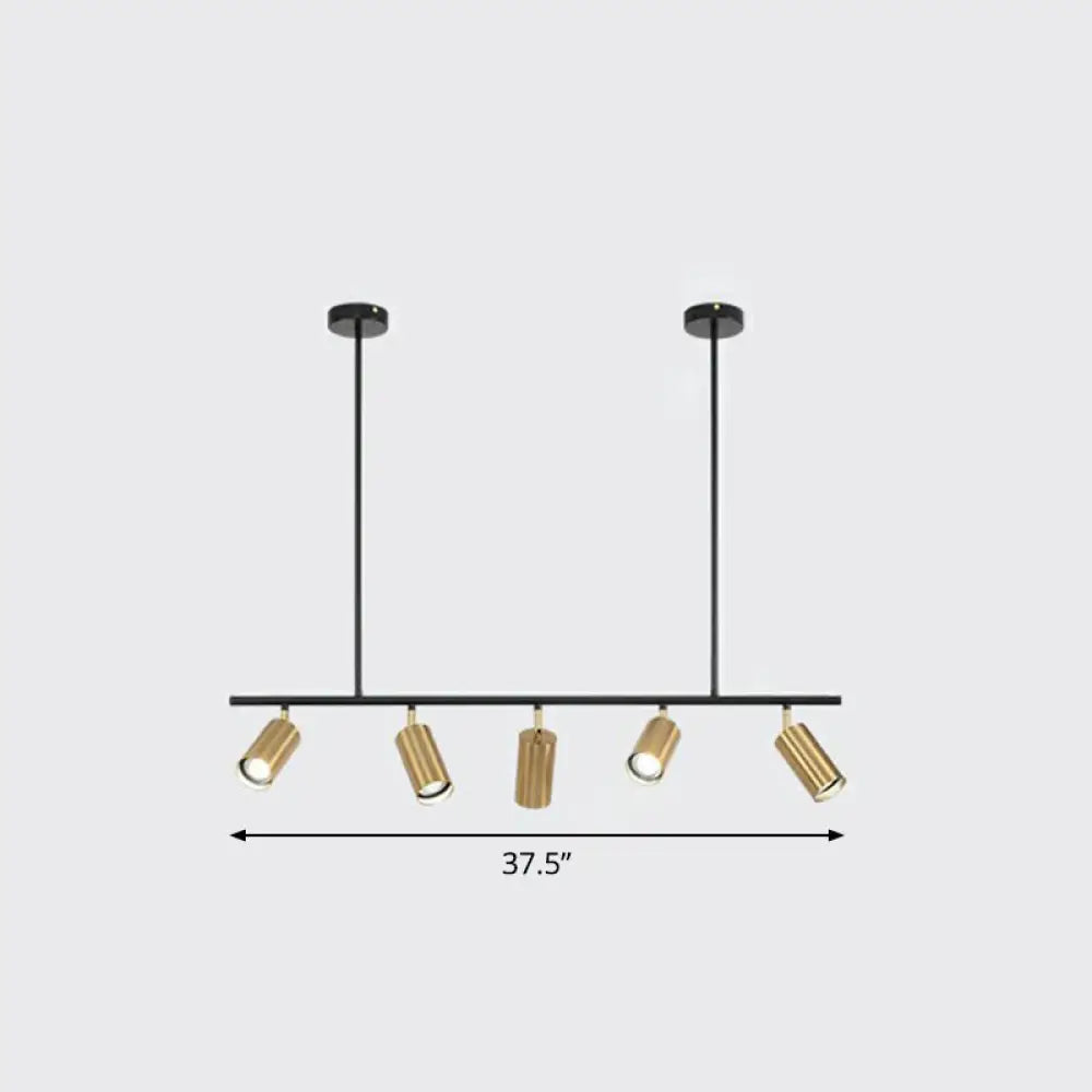 DecorBites™ Gold Metal Island Ceiling Light - Postmodern Electroplated Tube Spotlight for Dining Room