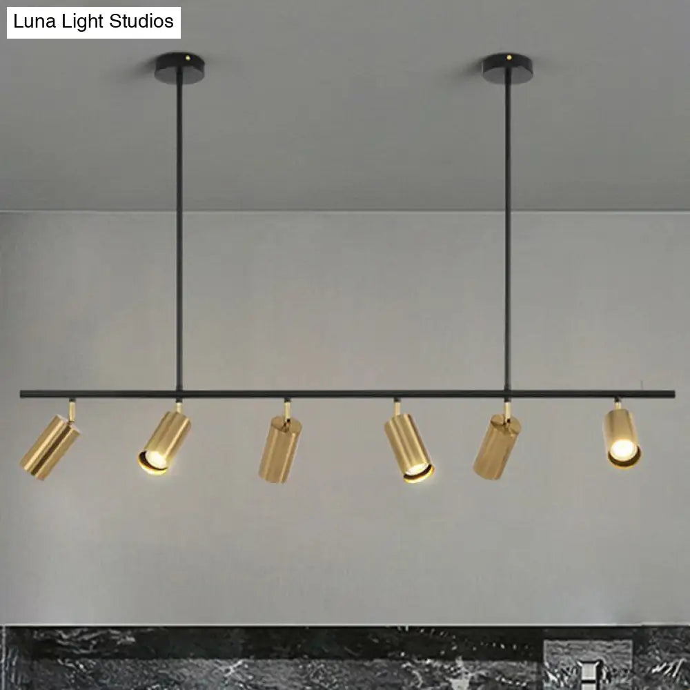 DecorBites™ Gold Metal Island Ceiling Light - Postmodern Electroplated Tube Spotlight for Dining Room