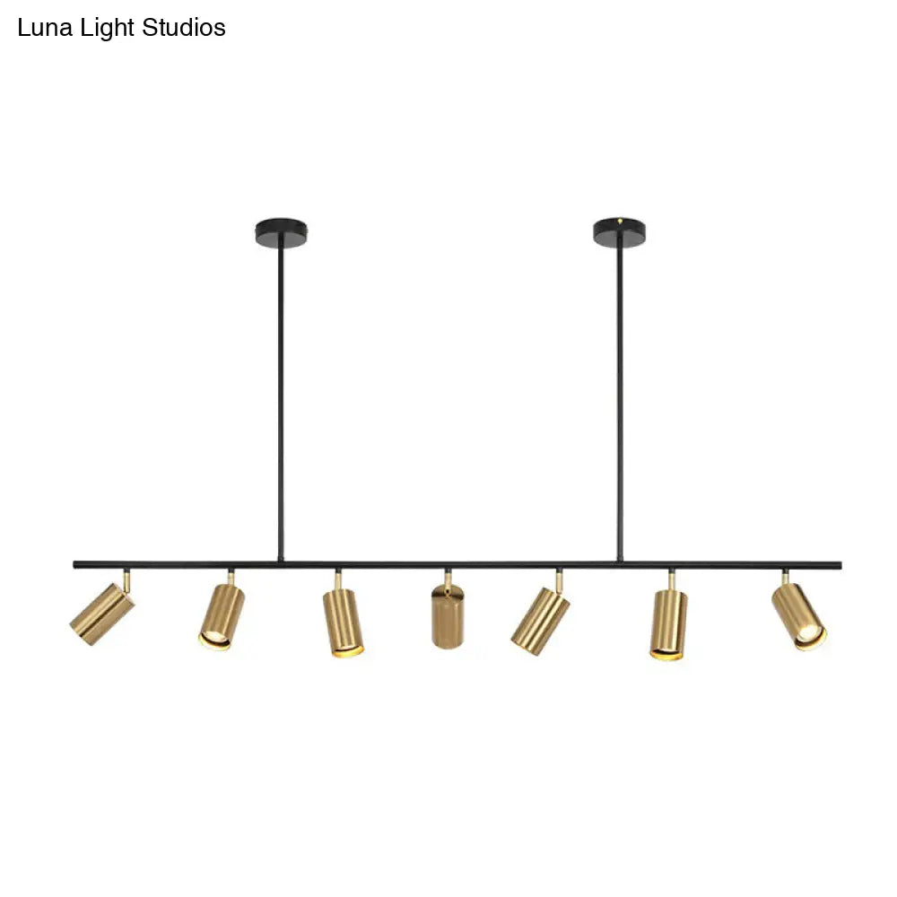 DecorBites™ Gold Metal Island Ceiling Light - Postmodern Electroplated Tube Spotlight for Dining Room