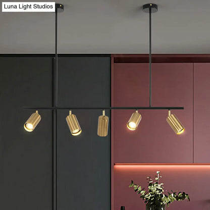 DecorBites™ Gold Metal Island Ceiling Light - Postmodern Electroplated Tube Spotlight for Dining Room