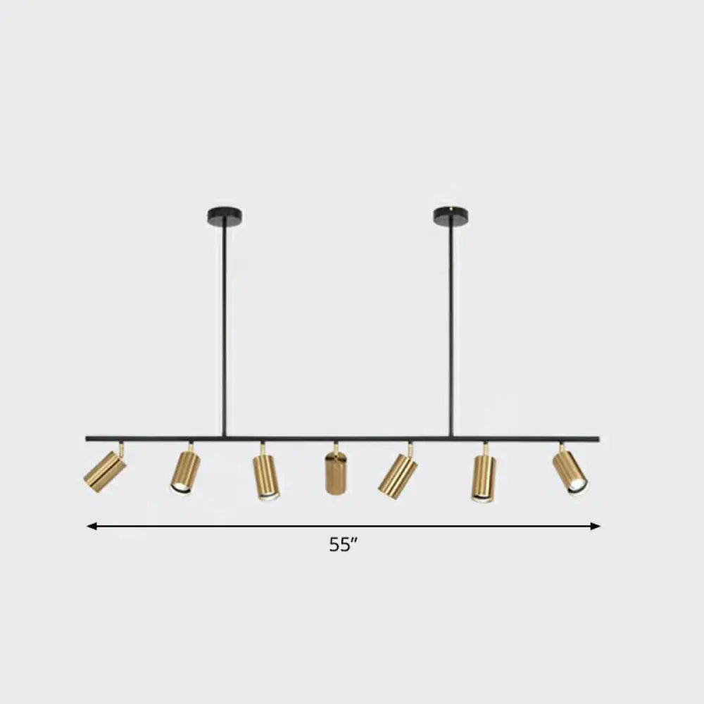 DecorBites™ Gold Metal Island Ceiling Light - Postmodern Electroplated Tube Spotlight for Dining Room