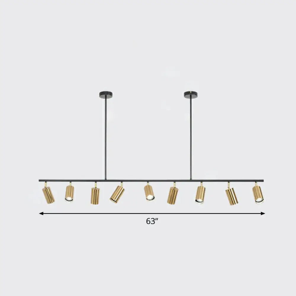 DecorBites™ Gold Metal Island Ceiling Light - Postmodern Electroplated Tube Spotlight for Dining Room