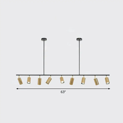 DecorBites™ Gold Metal Island Ceiling Light - Postmodern Electroplated Tube Spotlight for Dining Room