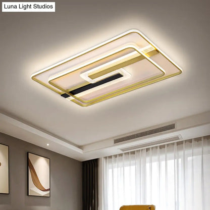 DecorBites™ DecorBites™ Gold Metal LED Flush Mount Ceiling Lamp for Contemporary Sitting Room with Warm/White Light