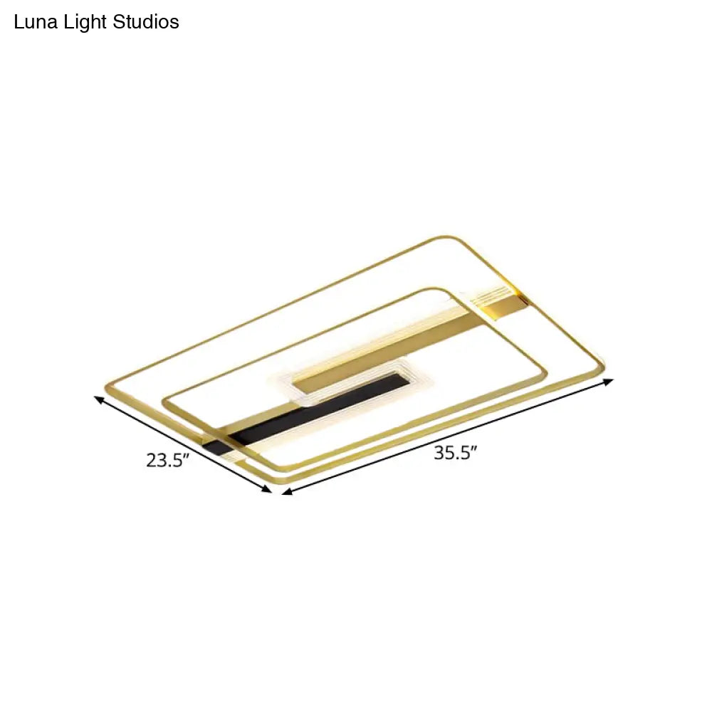 DecorBites™ DecorBites™ Gold Metal LED Flush Mount Ceiling Lamp for Contemporary Sitting Room with Warm/White Light