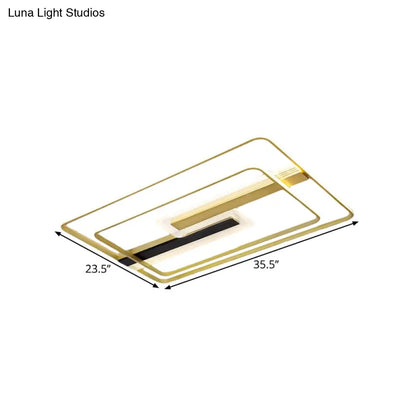 DecorBites™ DecorBites™ Gold Metal LED Flush Mount Ceiling Lamp for Contemporary Sitting Room with Warm/White Light