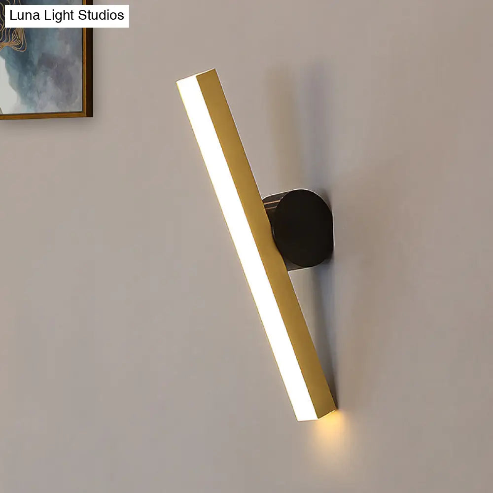 DecorBites™ DecorBites™ Gold Metal LED Vanity Wall Sconce with White/Warm Light for Bedroom