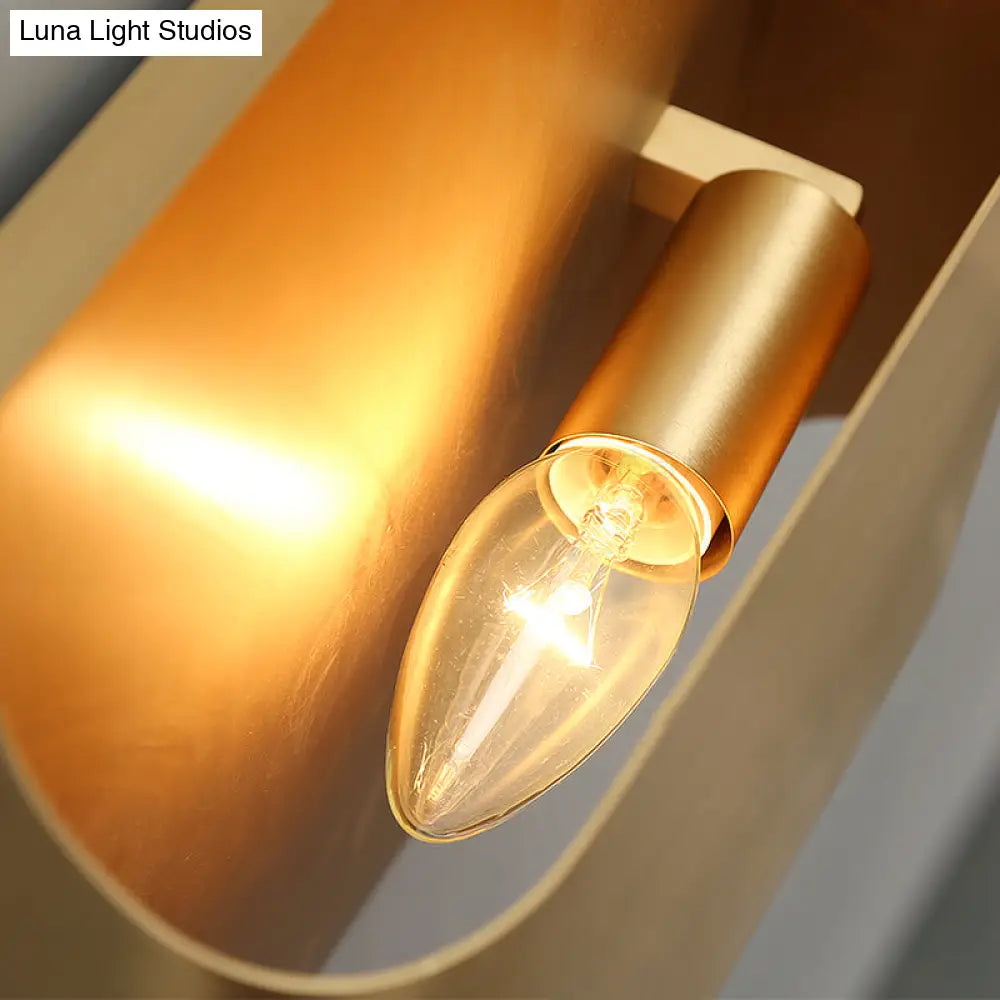 DecorBites™ Gold Metal LED Wall Light with Modern Cut Geometry – Ideal for Bedside Ambiance