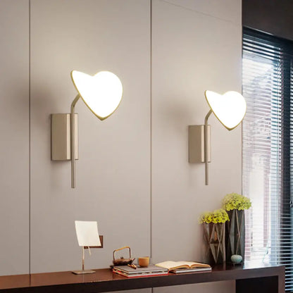 DecorBites™ Gold Metal LED Wall Sconce with Leaf Design for Hallways