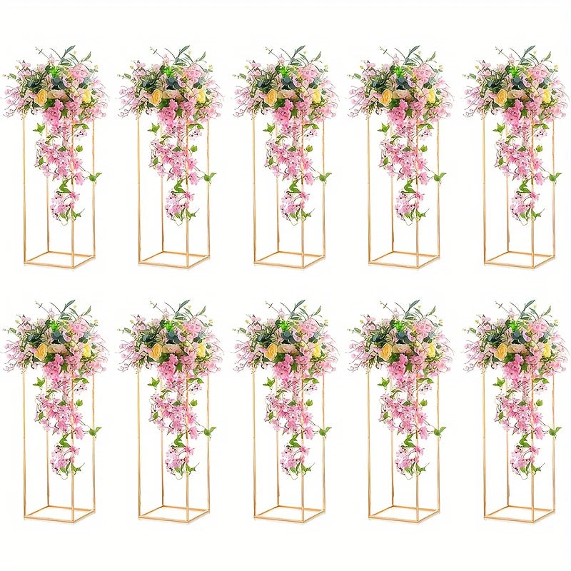 Gold Metal Vase Set for Home Events - 31.5 In-10pcs / United States - Vase