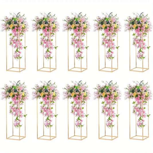Gold Metal Vase Set for Home Events - 31.5 In-10pcs / United States - Vase