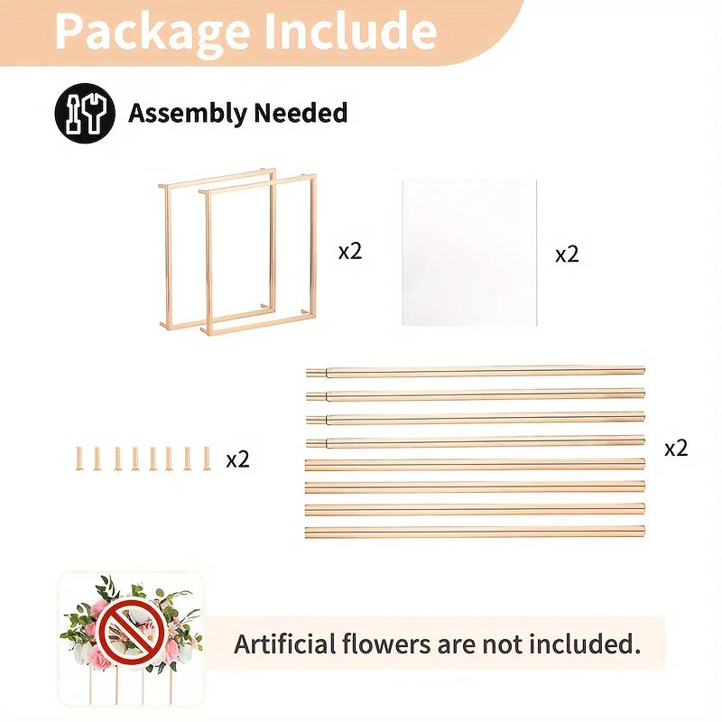 Gold Metal Vase Set for Home Events - Vase