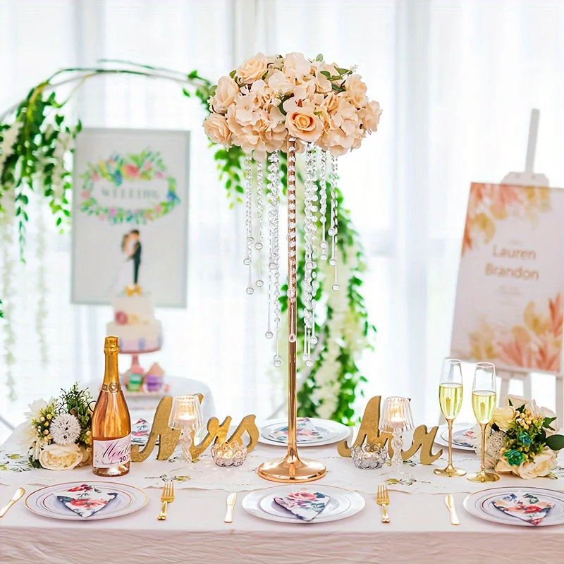 Gold Metal Vases Set Elegant 29.6’’ Height