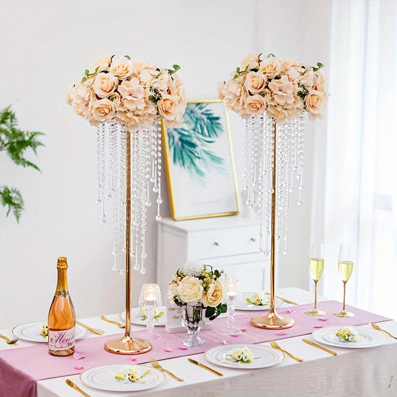 Gold Metal Vases Set Elegant 29.6’’ Height