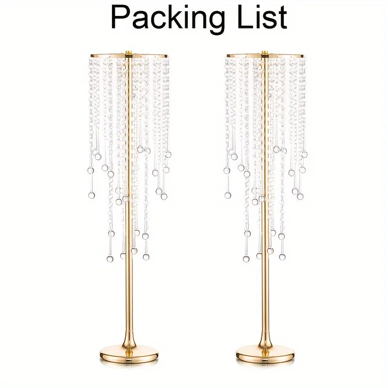 Gold Metal Vases Set Elegant 29.6’’ Height