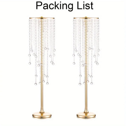 Gold Metal Vases Set Elegant 29.6’’ Height - Vase