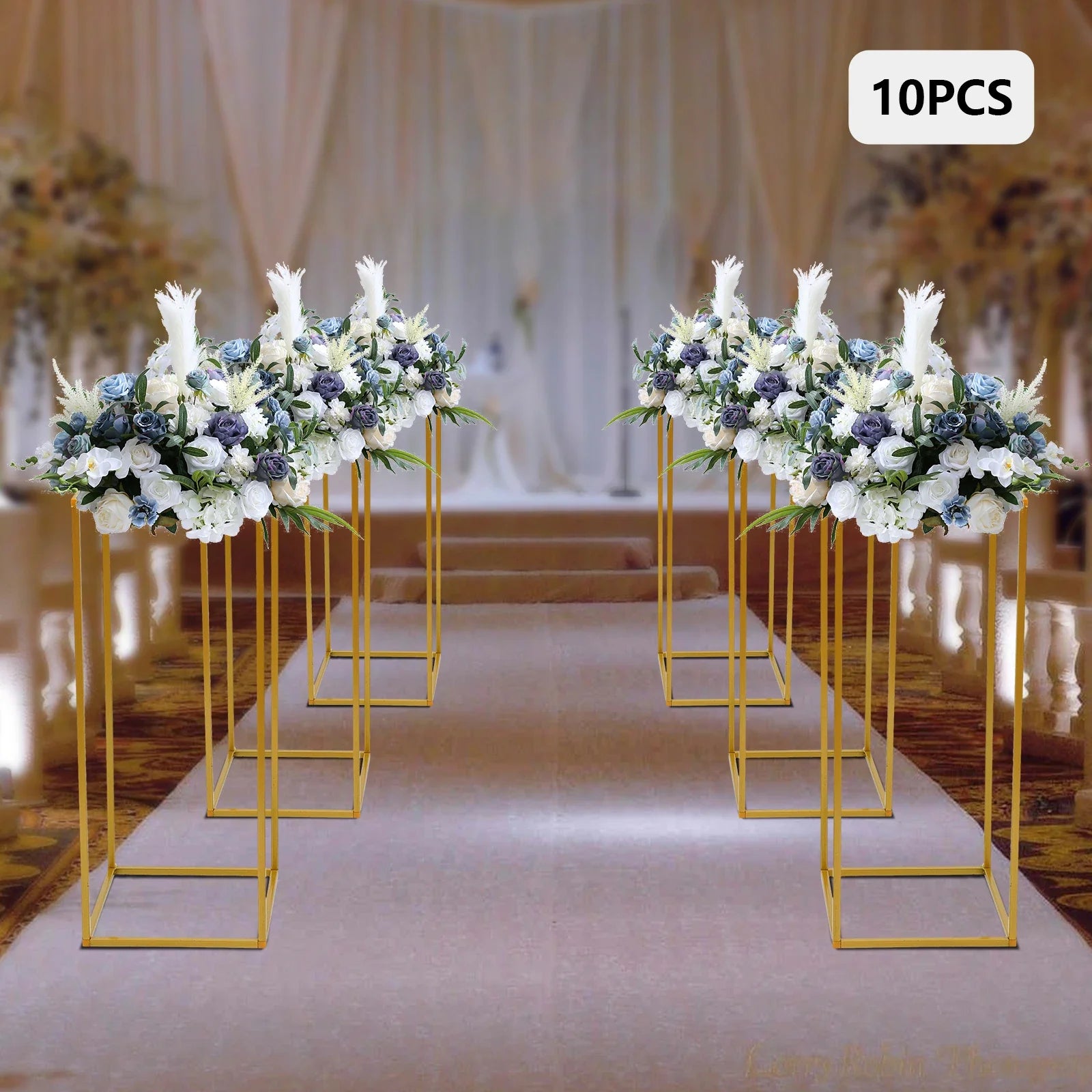 Gold Metal Wedding Flower Stand Set