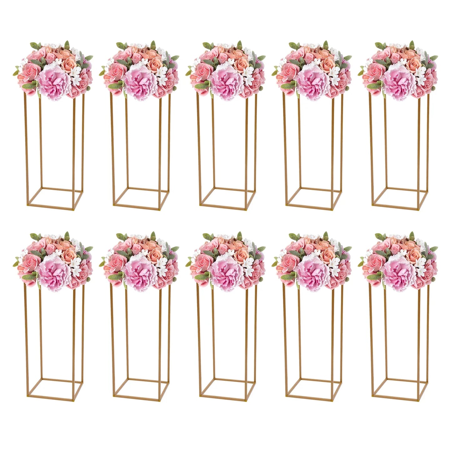 Gold Metal Wedding Flower Stand Set