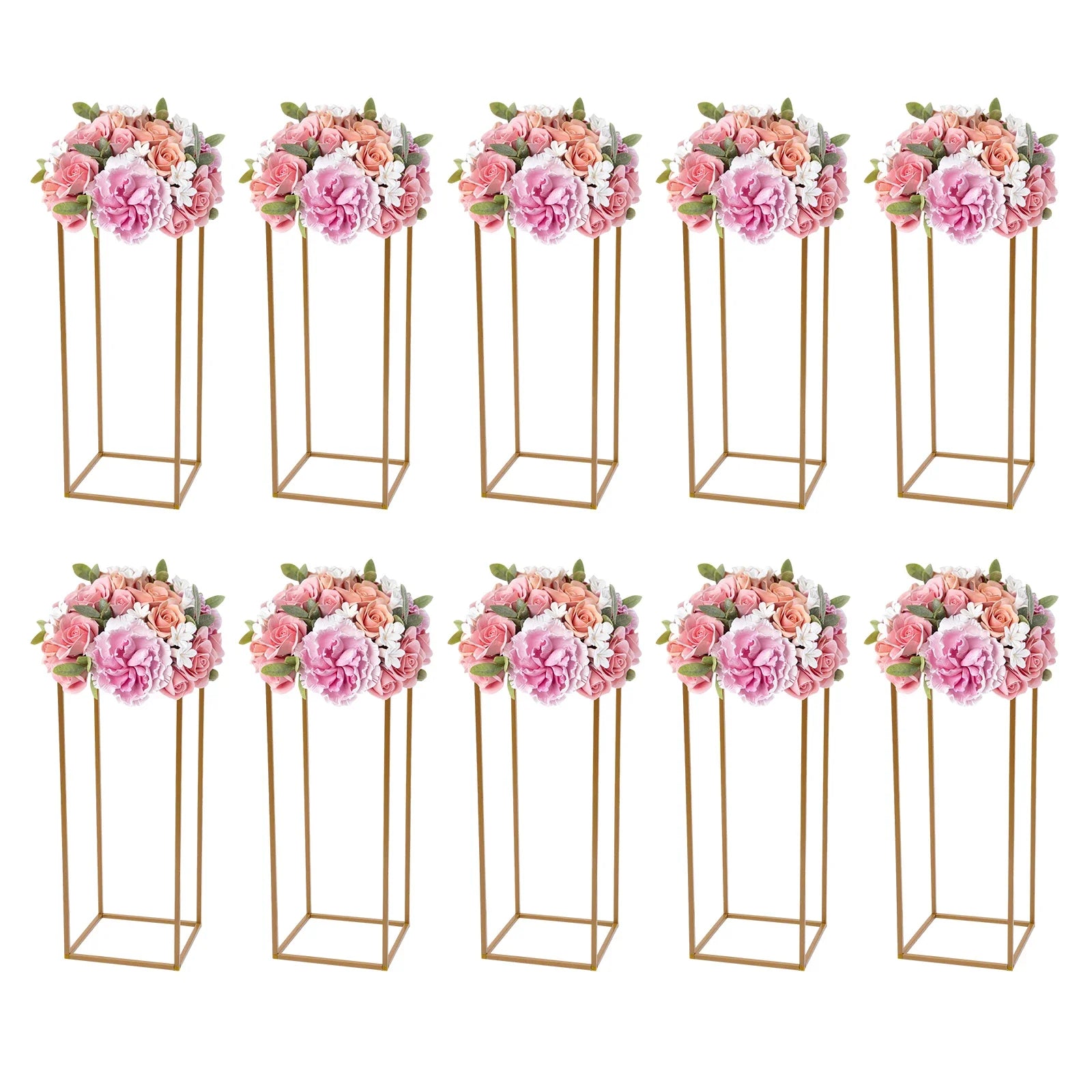 Gold Metal Wedding Flower Stand Set