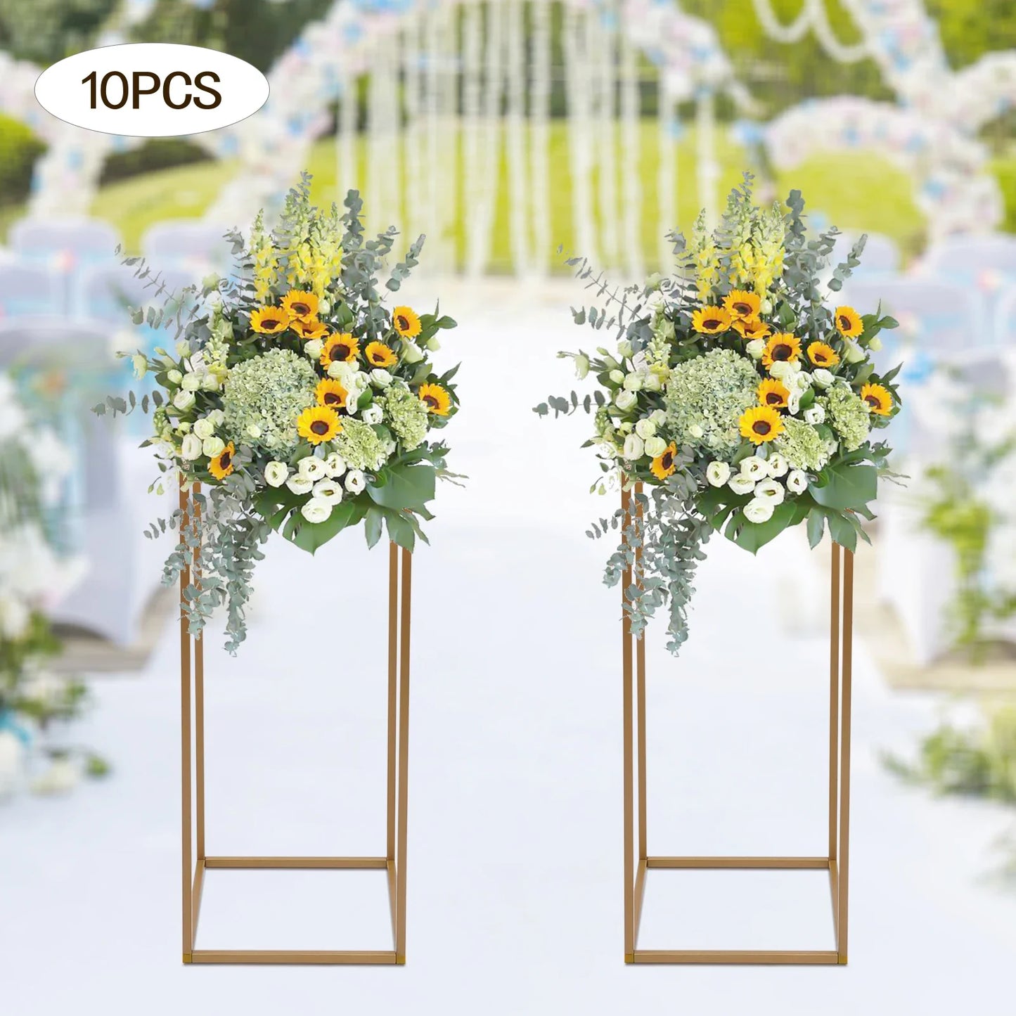 Gold Metal Wedding Flower Stand Set