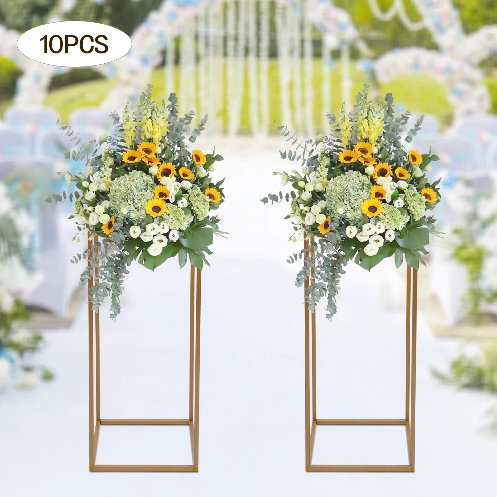 Gold Metal Wedding Flower Stand Set