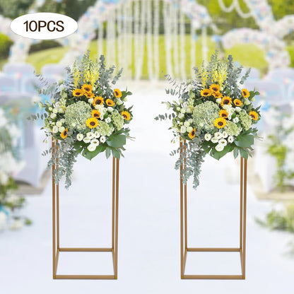 Gold Metal Wedding Flower Stand Set