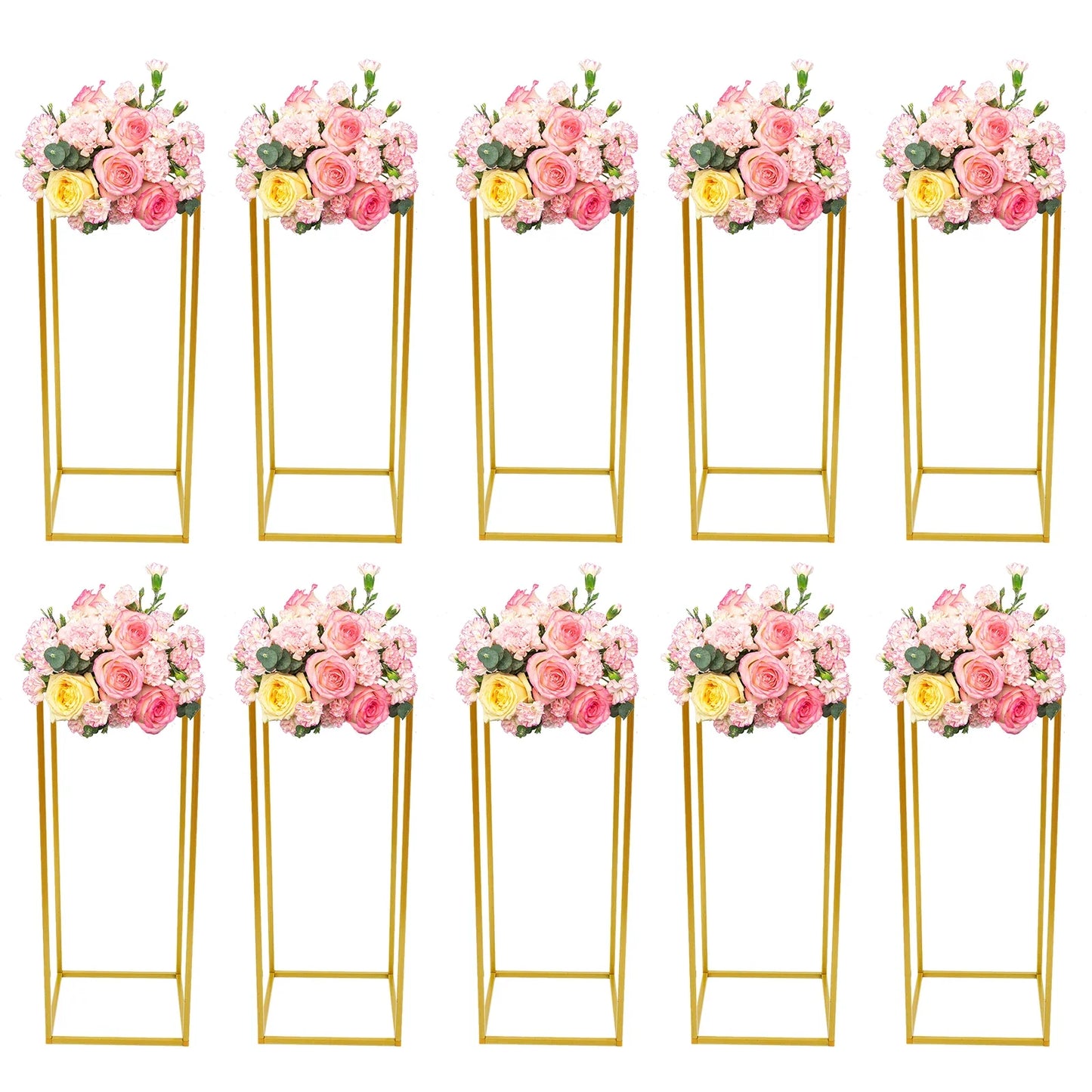 Gold Metal Wedding Flower Stand Set