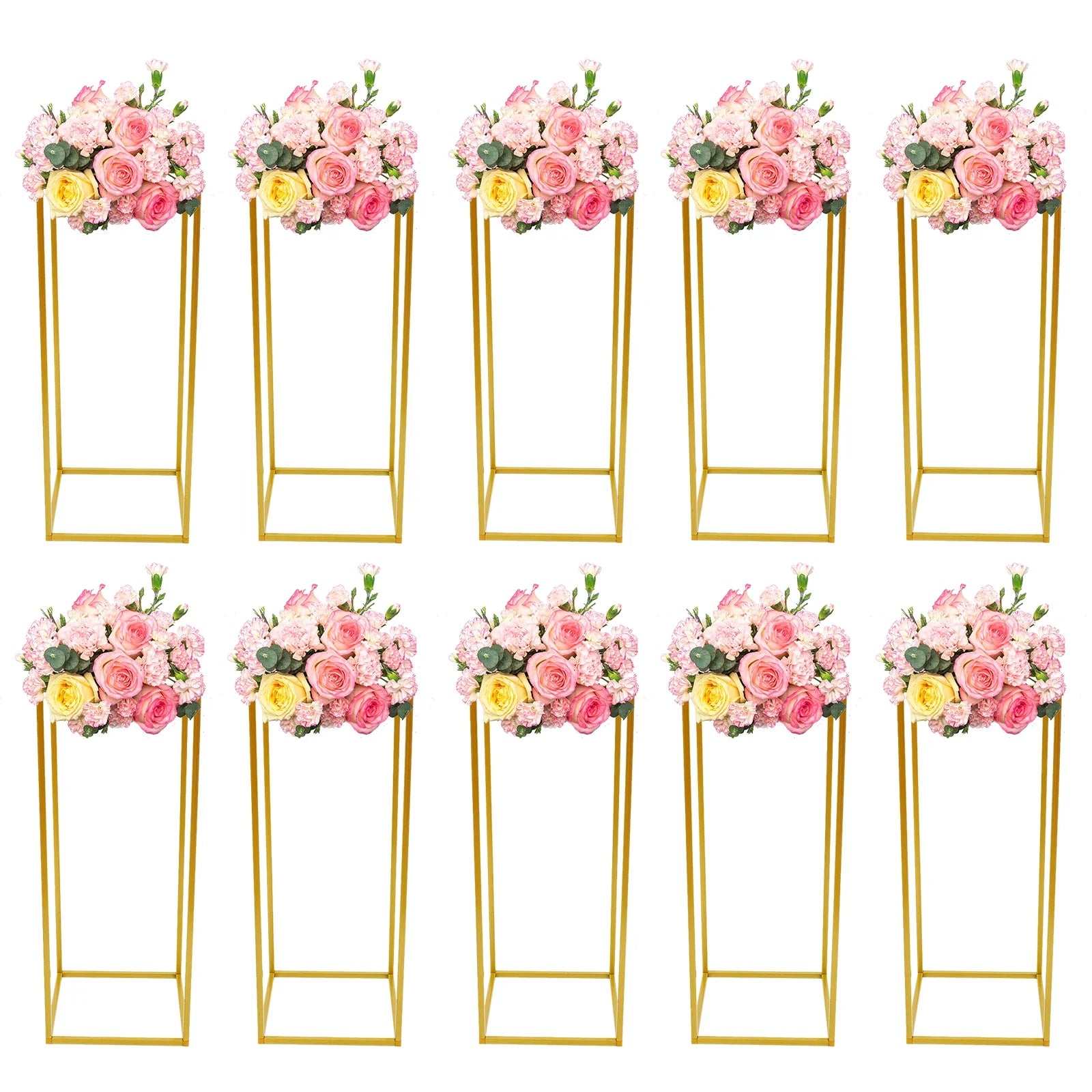 Gold Metal Wedding Flower Stand Set
