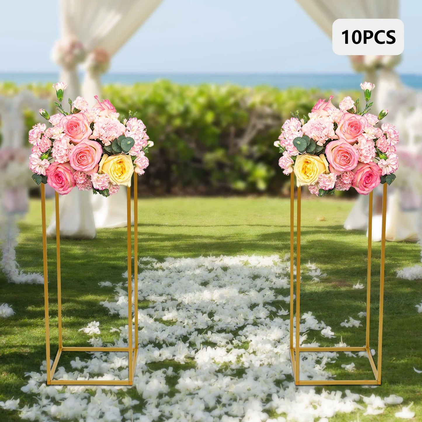 Gold Metal Wedding Flower Stand Set