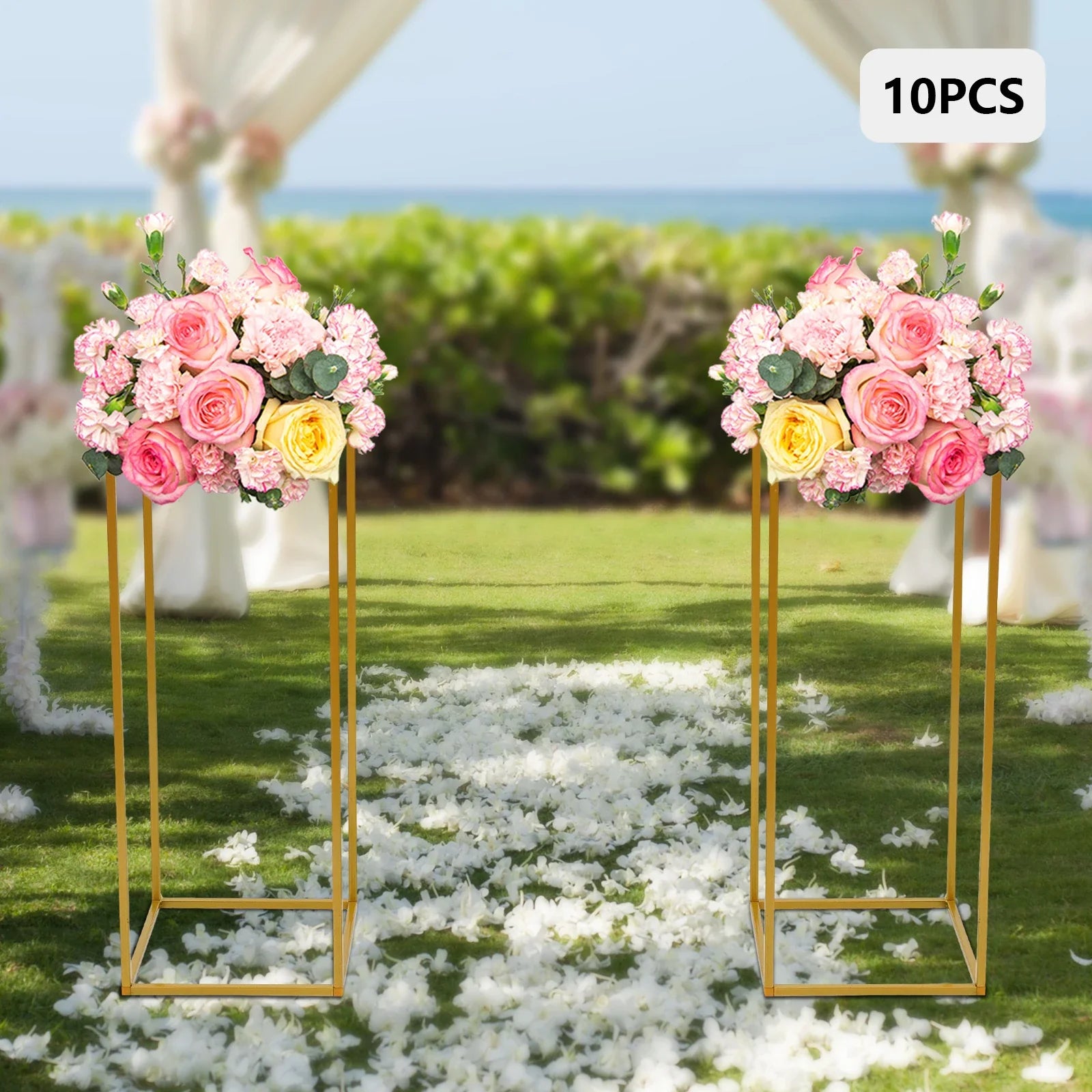Gold Metal Wedding Flower Stand Set