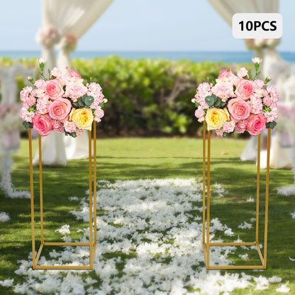 Gold Metal Wedding Flower Stand Set