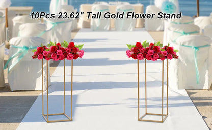 Gold Metal Wedding Flower Stand Set