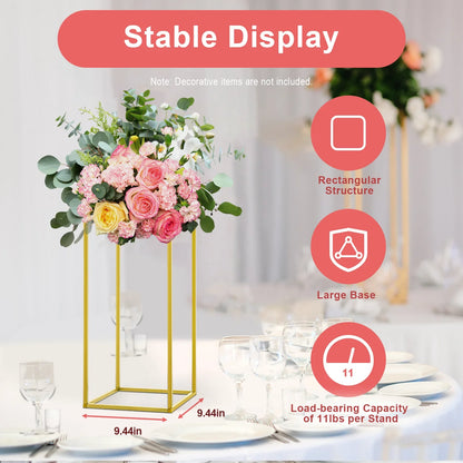 Gold Metal Wedding Flower Stand Set