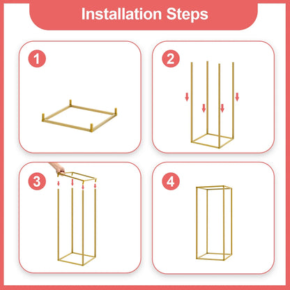 Gold Metal Wedding Flower Stand Set