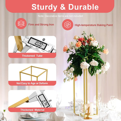 Gold Metal Wedding Flower Stand Set