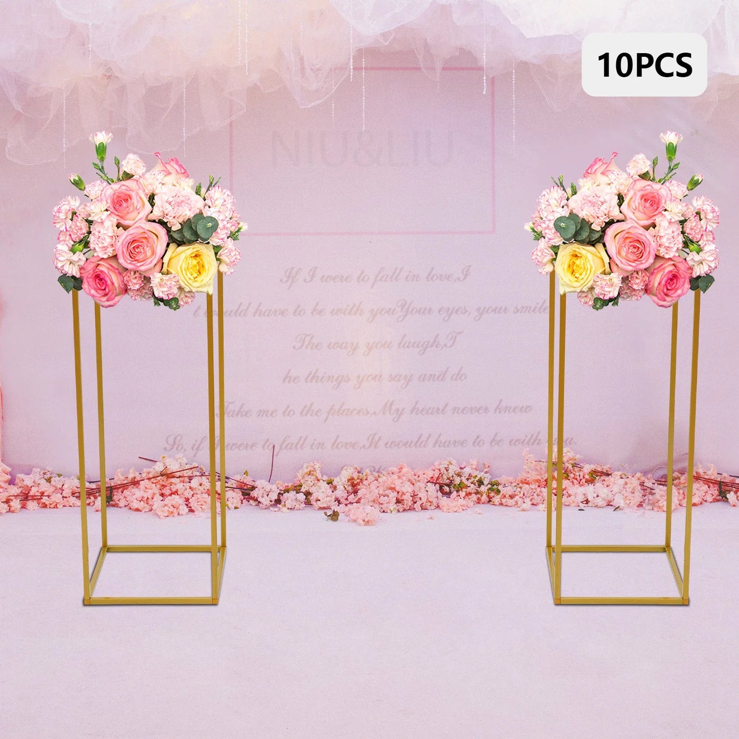 Gold Metal Wedding Flower Stand Set