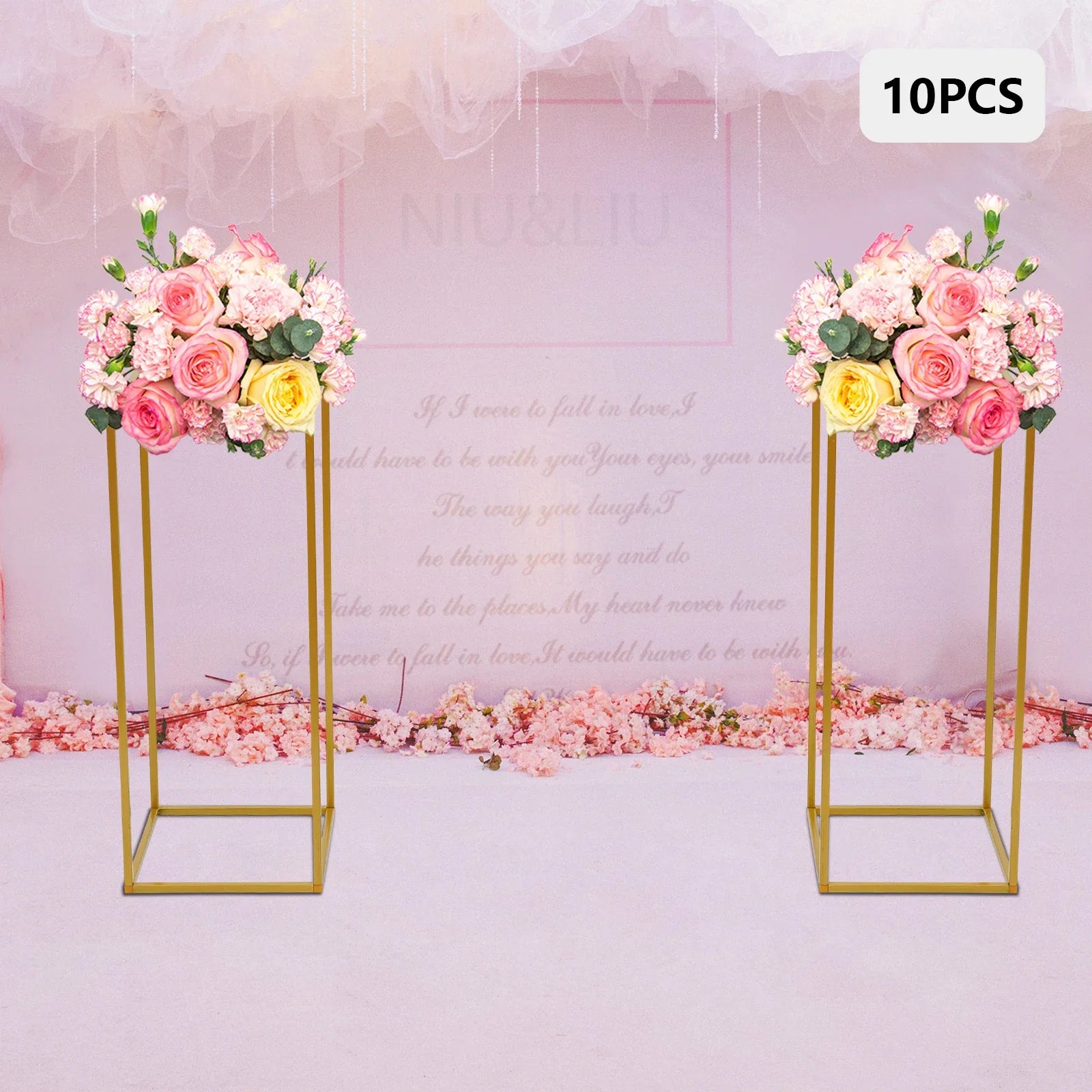 Gold Metal Wedding Flower Stand Set