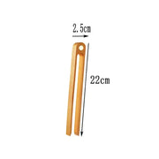 Gold metallic bamboo toaster tongs 22cm long with smooth finish and rounded ends for kitchen bread tools use