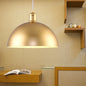 Gold Metallic Height Adjustable Dome Pendant Light for Bedroom