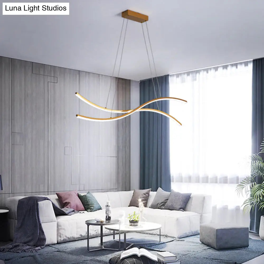 ديكوربايتس™ مصباح LED معلق ذهبي معدني - مصباح سقف جزيرة بسيط للمطاعم