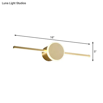 DecorBites™ DecorBites™ Gold Metallic LED Wall Sconce for Modern Washbasin Vanity Lighting